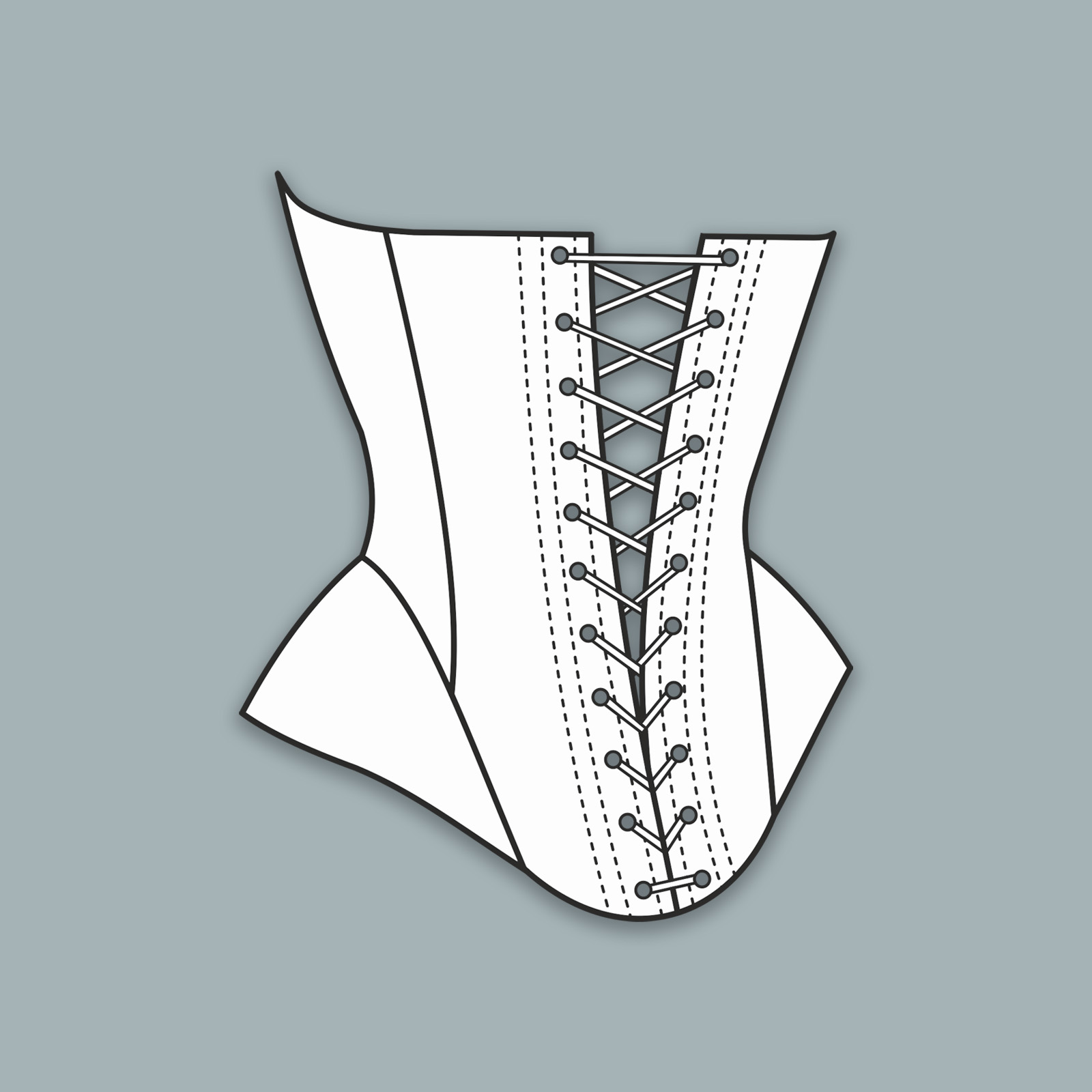 Корсет с глубоким вырезом. Выкройка.